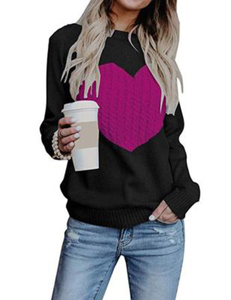 Foreign trade Europe and America autumn and winter women's clothing Amazon express T-shirt love sweater sweater sweater xx0056