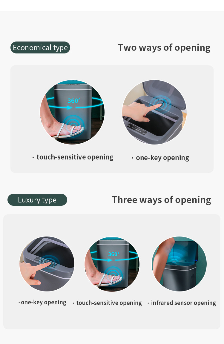 星宝智能垃圾桶自动感应式家用卧室厨房卫生间夹缝垃圾桶带盖批发详情25