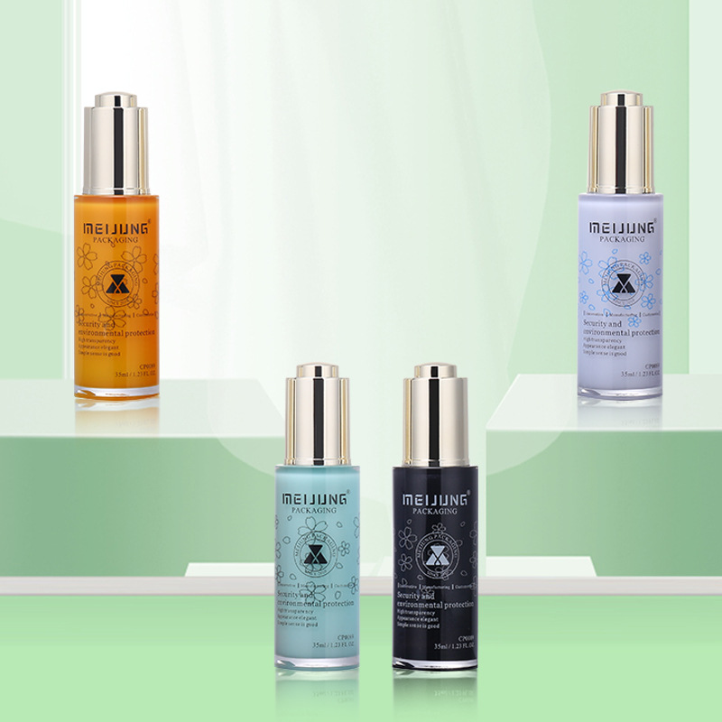 美妆定制 高档双壁亮金按压滴管PET瓶 香薰粉底精油精华水乳液瓶