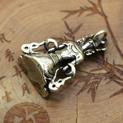 Solid brass handmade mini Guanyin keychain pendant ornament antique gift keychain car keychain earring