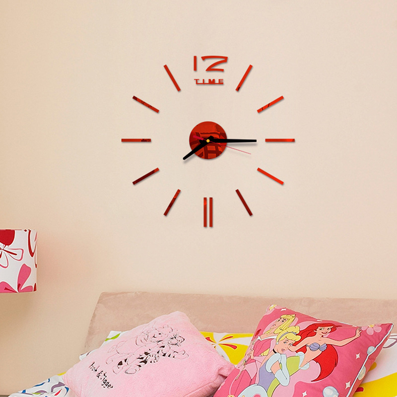 Reloj de pared de espejo EVA de gran tamaño, reloj silencioso de acrílico DIY de moda creativa, venta al por mayor en stock