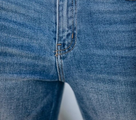 Calças femininas 2024 Jeans cintura alta elástica micro flare_voghion.com