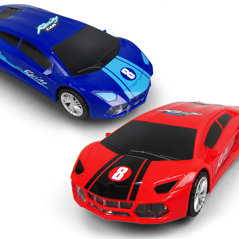 빨간색과 파란색 변형 자동차
