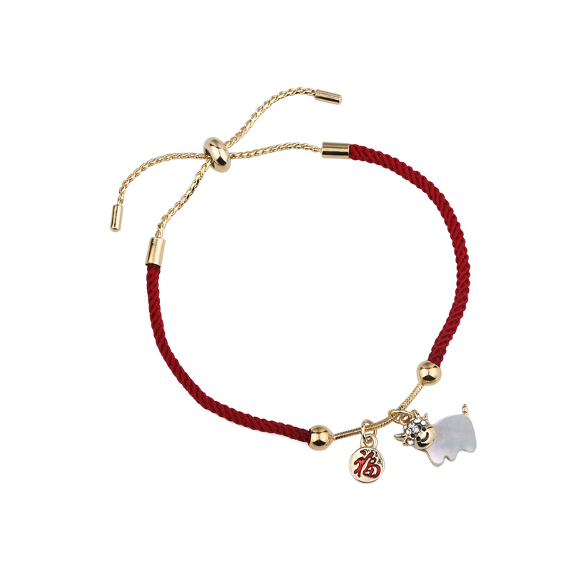 Red String Zodiac Cow Bracelet display picture 10