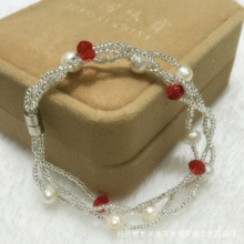 魯海工藝品韓版珍珠手鏈手工淡水珍珠水晶手鏈女士手鏈廠家直供