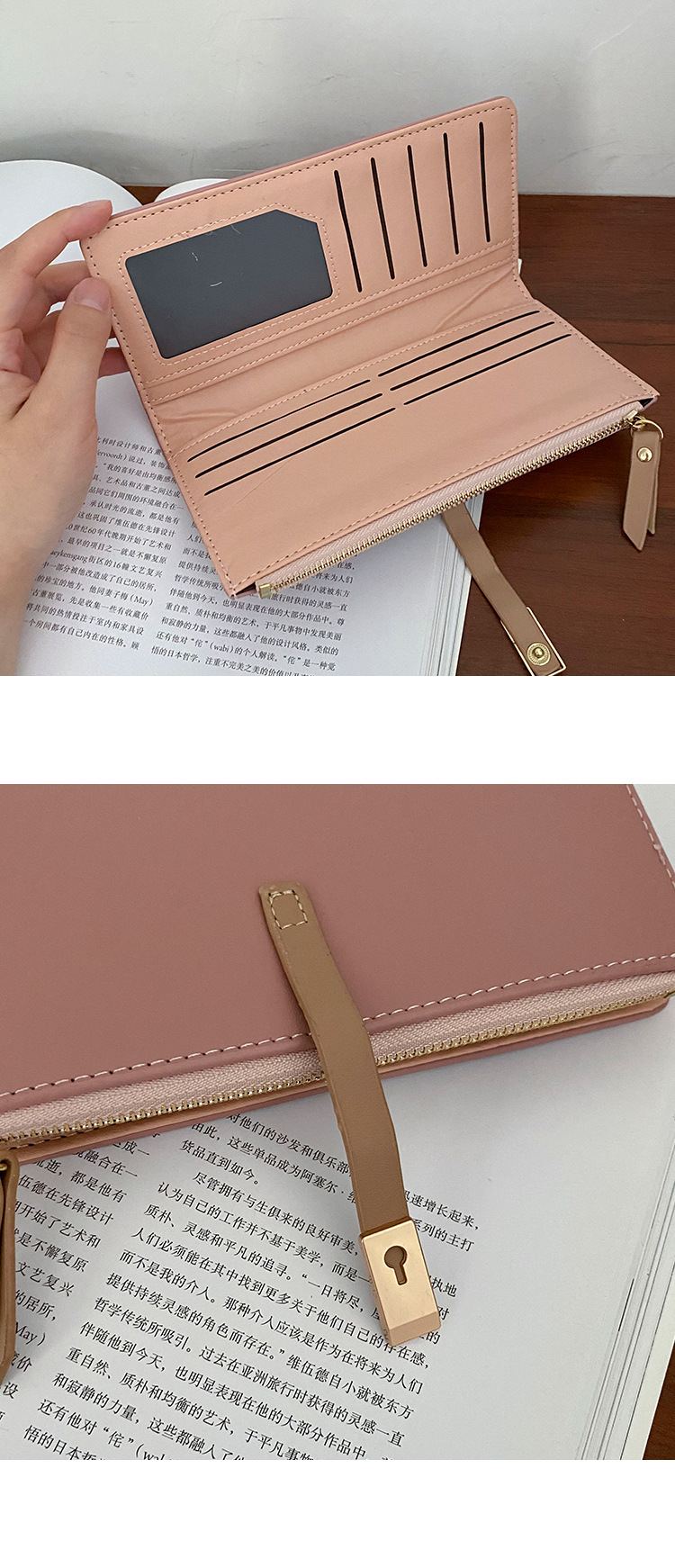 Women's All Seasons Pu Leather Solid Color Fashion Square Zipper Long Wallet display picture 2