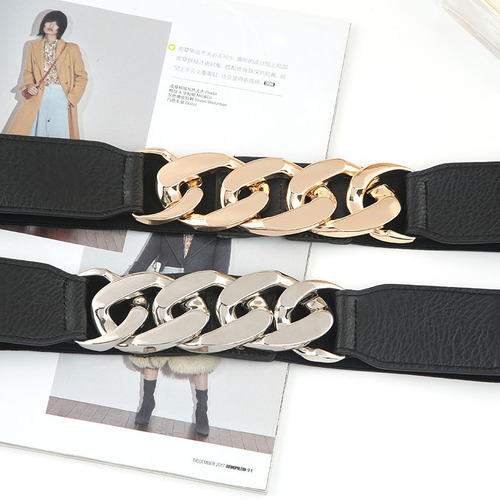 Elastic waistband, elastic waistband, fashion trendy dress, narrow belt, women's jacket and coat
