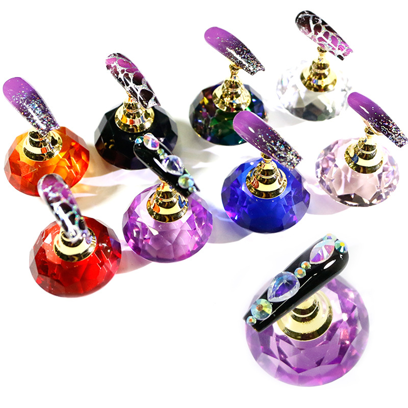 Fingerpiece manicure cristal manicure base de cristal 5 conjuntos manicure asiento manicure estante de manicure asiento de práctica de cristal