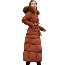 羽絨棉服女中長款2022冬裝新款韓版時尚修身過膝加厚棉衣冬季外套