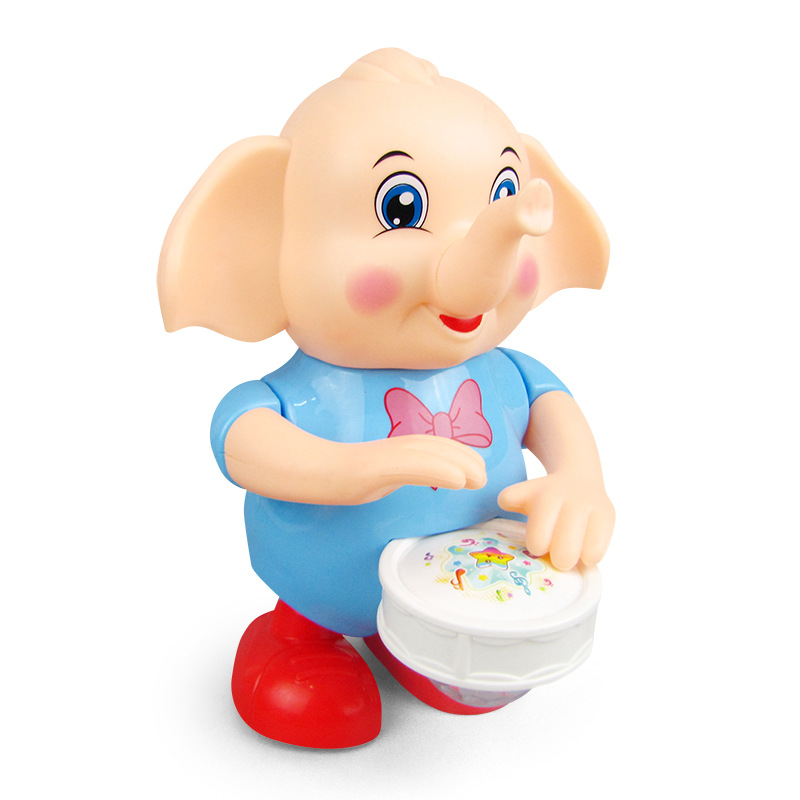 Douyin mismo estilo tambores algas elefante bailando lindo elefante cantando caminando columpio juguete muñeca eléctrica Taobao Venta caliente