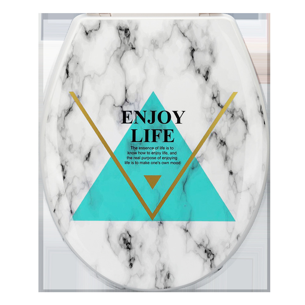 Cubierta de inodoro de estilo europeo de 18 pulgadas lenta caída hogar cuclillas cubierta de plástico Hotel fábrica impresión lenta caída cubierta de inodoro