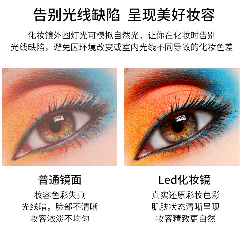 便携化妆镜led折叠镜