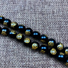 Black Agate Called Blessing Blessing Characters Ball Beads Six Characters Six Characters Mantra DIY Creative Bracelet Fozi beads