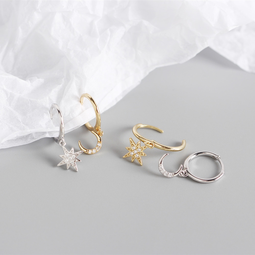 1 Pair Quantity Wedding, Travel Occasion 925 Sterling Silver Material 925 Sterling Silver Gem Geometric Earrings Ear Studs