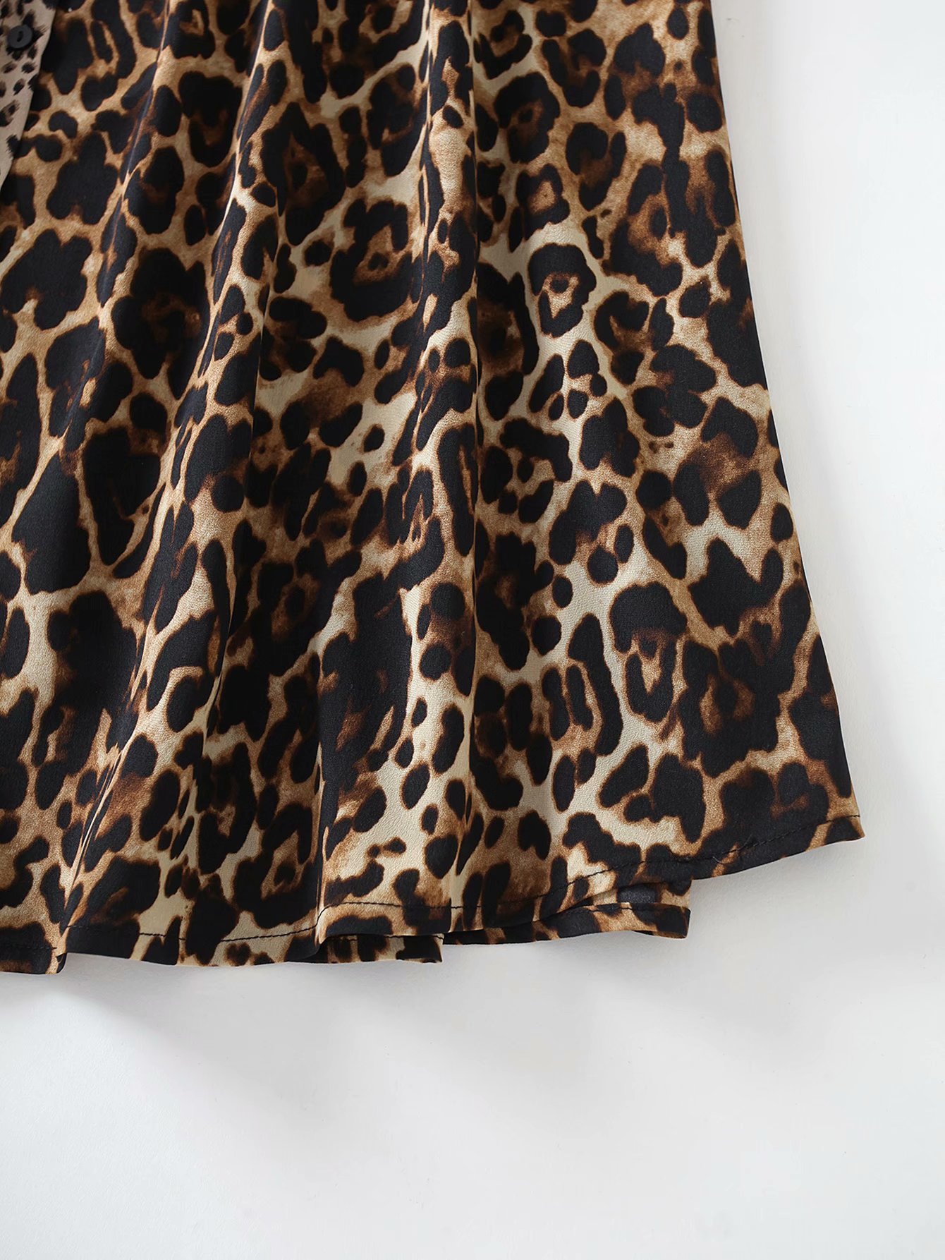 long leopard print color matching dress NSAM6966