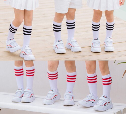 Children's mid-calf socks for boys and girls, student sports meeting socks, pure cotton spring and autumn football socks, long socks for babies