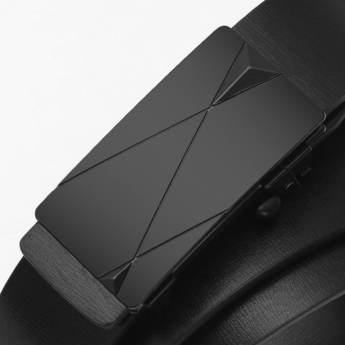 Factory Men's toothless and holeless inner wear automatic buckle leather belt men's Korean style cowhide belt