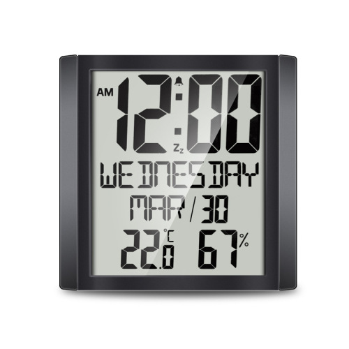 Cross-border multi-functional large screen wall clock home creative temperature and humidity meter alarm clock living room digital electronic digital clock