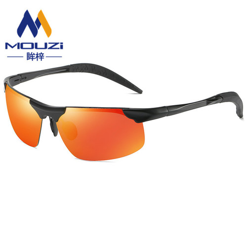 New polarized sunglasses sports black sunglasses men's retro metal half-frame sunglasses outdoor cycling glasses