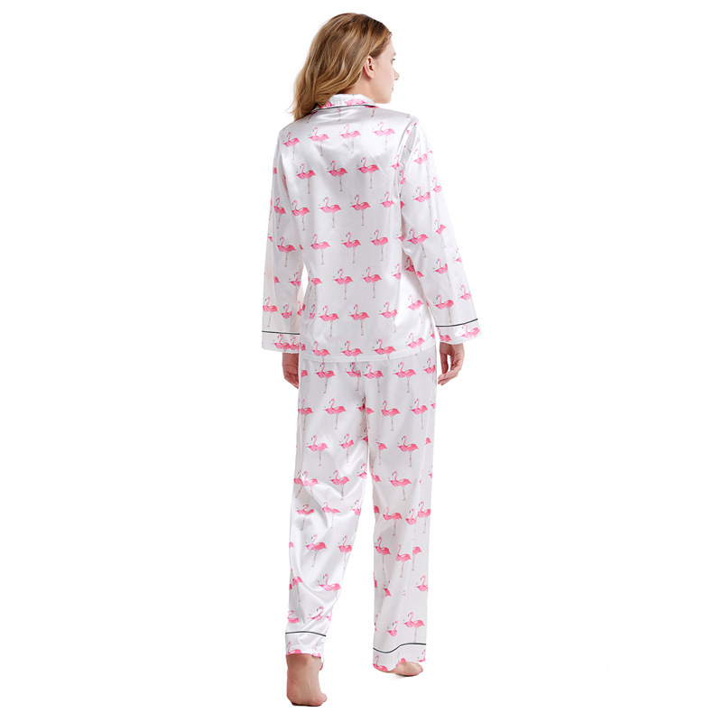 2022新款女士睡衣跨境家居服套装开衫睡衣长裤3D印花来图制作