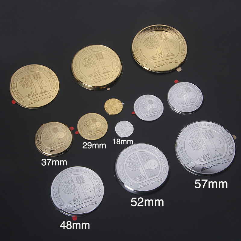 新品奔驰3D苹果树方向盘标全系方向盘标改装一键启动标多媒体贴标