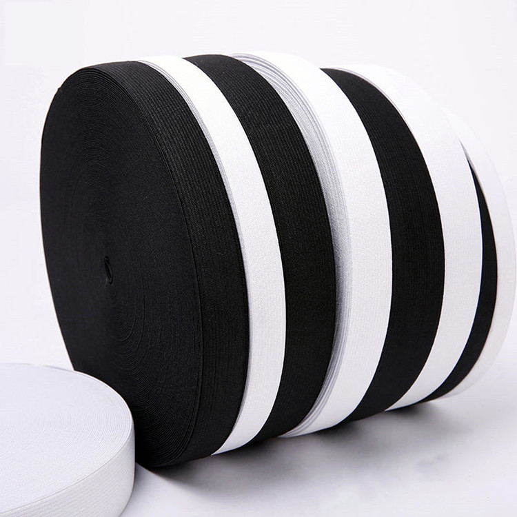 黑白松紧带宽橡皮筋弹力带diy厚薄细宽扁弹力松紧带工厂