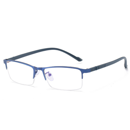 Prescription Blue Light Blocking Flat Top Semi-Rimless Sunglasses for Myopia
