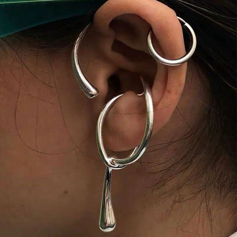 Geometric Exaggerated Ear Bone Clip Personality Ear Hanging Ear Jewelry New Wave Ear Clip Without Pierced Wholesale Nihaojewelry display picture 3