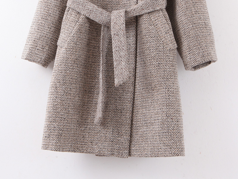 wholesale stand-up collar woolen long high-necked coat with waist coat NSAM5670