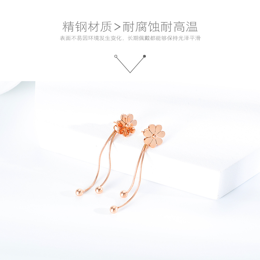 New Fashion Flower Tassel Wild Long Earrings Wholesale display picture 2