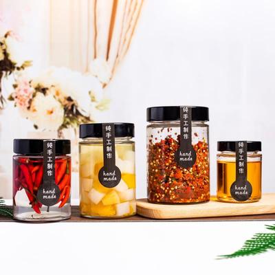 280ml高盖酱菜瓶高盖直圆膏滋瓶透明直圆果酱瓶380ml高盖蜂蜜瓶|ms