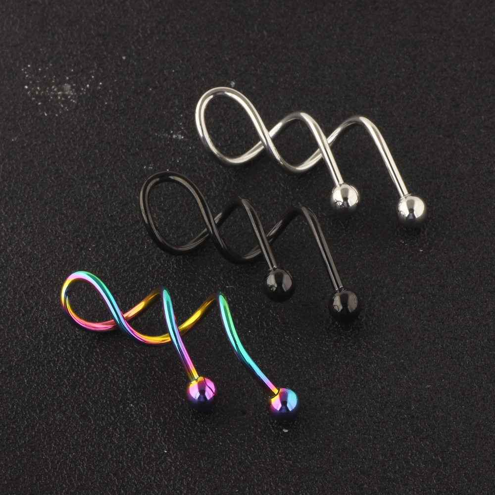 Pointed titanium steel lip stud product view