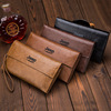 man new pattern multi-function Flip clutch bag Retro capacity wallet Soft leather bags Cross border Source of goods support customized