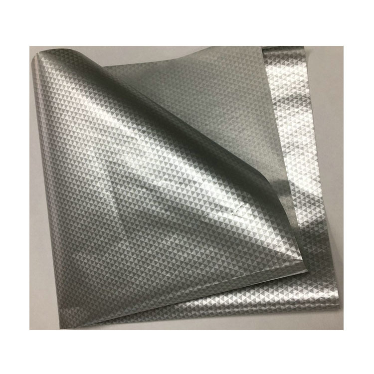 40克单面印刷满版银色三角形LOGO印刷蜡光纸