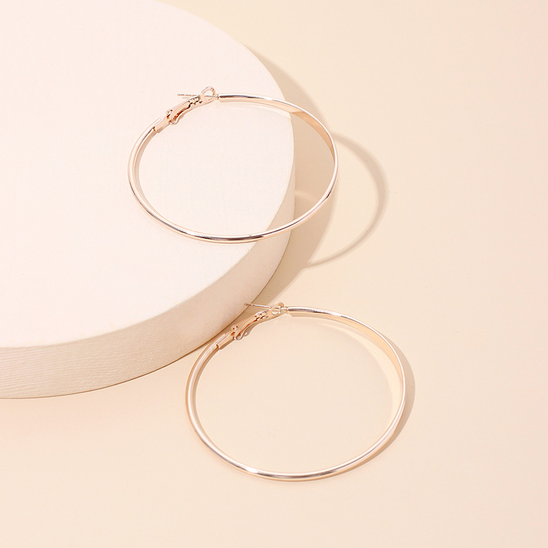 10g Weight Earrings Classification Wedding, Travel, Birthday Occasion Women'S Gender Rose Gold, Gold, Silver Color Geometric Big Circle Exaggerated Simple Earrings Wholesale 5