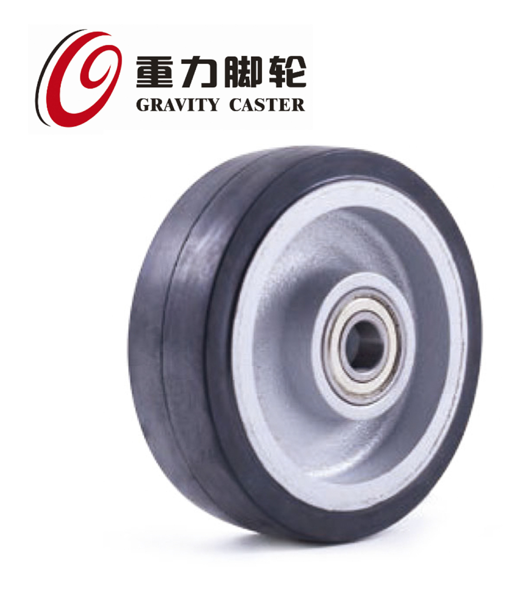 重型超高弹性 橡胶包铝芯铁芯轮 耐磨防震无痕 脚手架手推车轮子