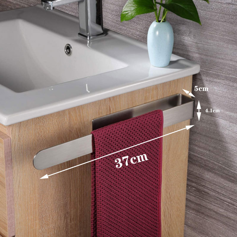 Perforated free towel rack in bathroom Stainless steel brushed toilet storage rack Bathroom towel bar cross-border