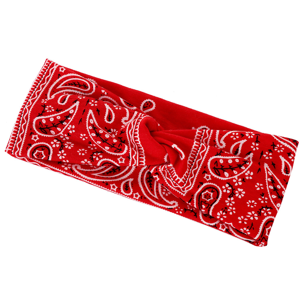 Bohemian Cashew Printed Hair Band Wash Face Bundle Hair Headband Cross Wide Edge Wholesale Nihaojewelry display picture 6