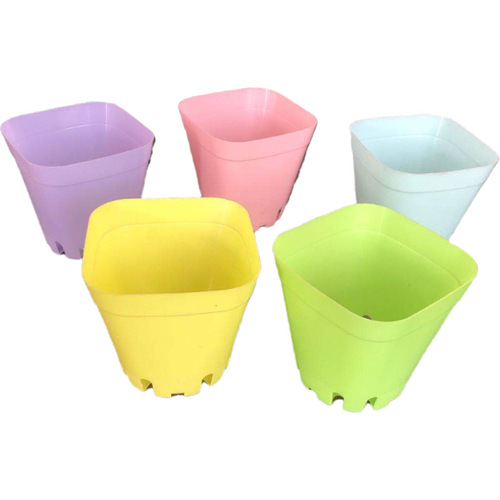 Wholesale of succulent flower pots, factory direct sales, thickened plastic creative small flower pots for seedlings, mini colorful square mouth pots