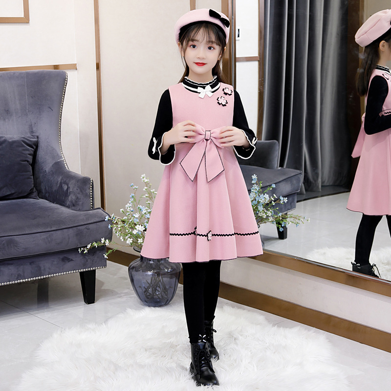 Children's vest and woolen skirt