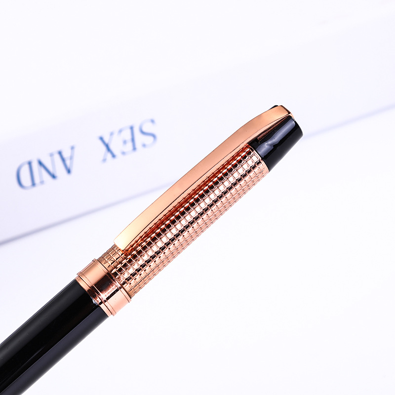 Fábrica al por mayor negocio de metal firma pluma negocio grano pluma tallada metal pluma regalo pluma firma pluma personalización