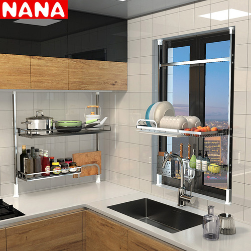 Window rack, window sill, punch-free kitchen seasoning rack, draining dish rack, storage rack