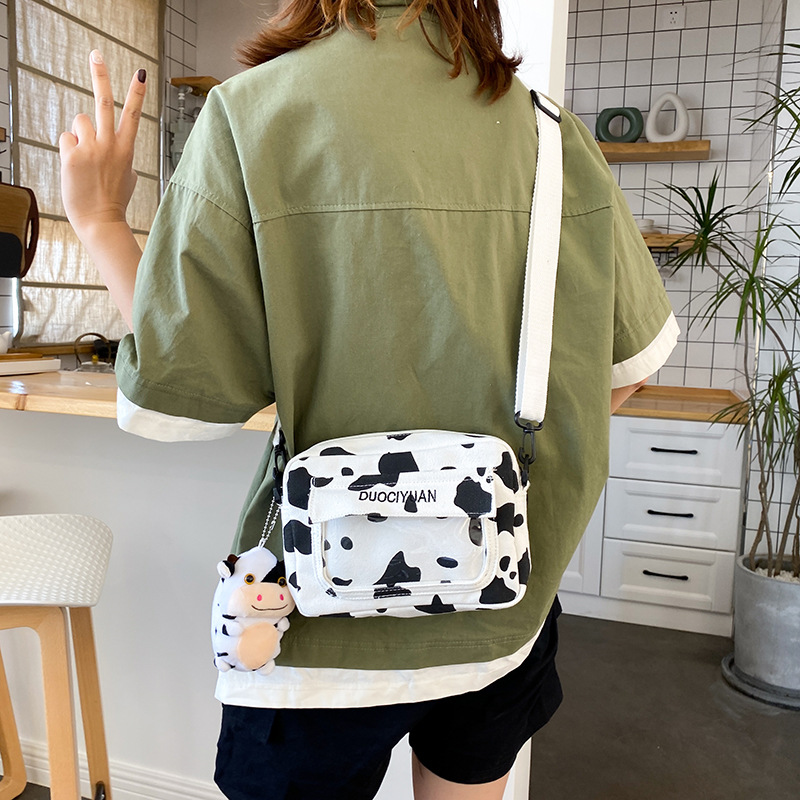 Korean  Fashion  New  Creative Cute Transparent Doll Messenger Bag Soft Canvas Bag Wholesale display picture 11