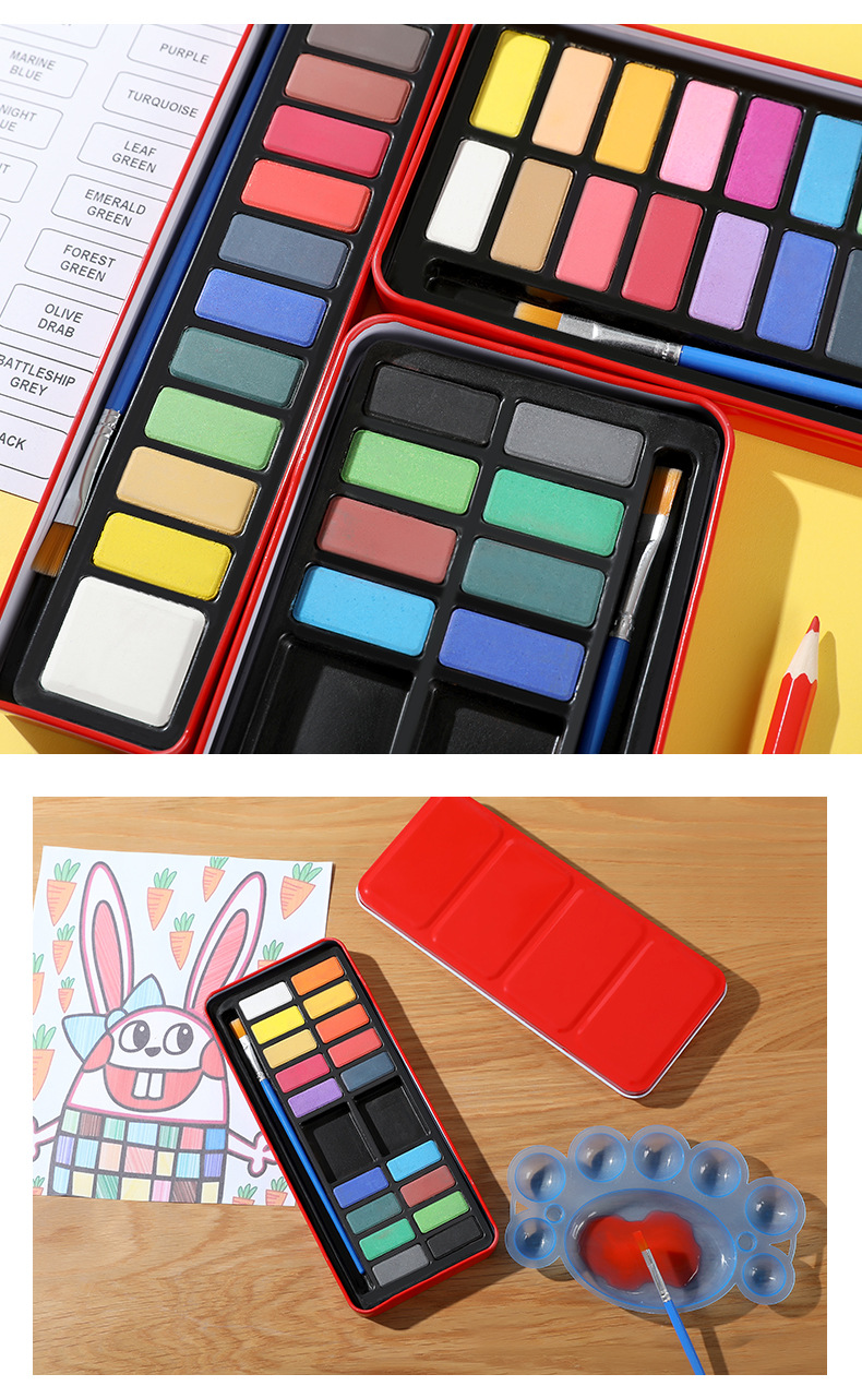 1 Piece Color Block Class Learning Resin Toner Retro Watercolor Pen display picture 1