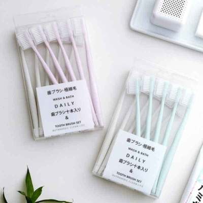 微商地摊爆款马卡龙色10支装牙刷成人小头细软毛带独立保护套牙刷