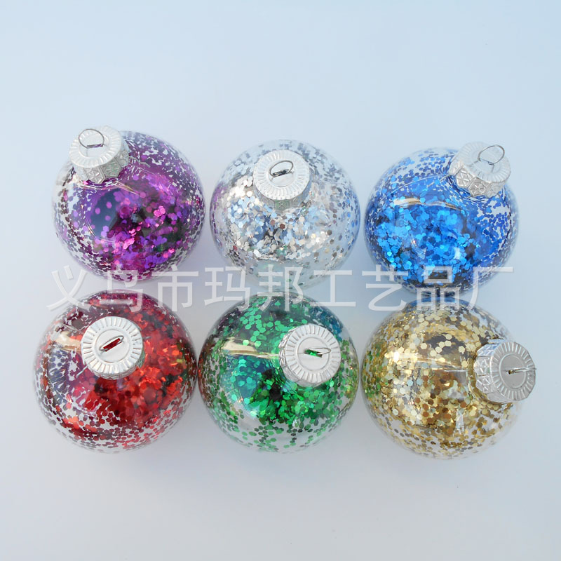 PET transparent ball DIY built-in sequin plastic Christmas ball…