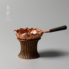 Copper tea leakage tea strainer holder set tea strainer holder pure copper frog creative saucer tea set accessories tea strainer