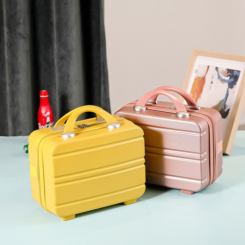 New Korean style Macaron 14-inch portable cosmetic case with printed LOGO mini lightweight cosmetic bag small suitcase