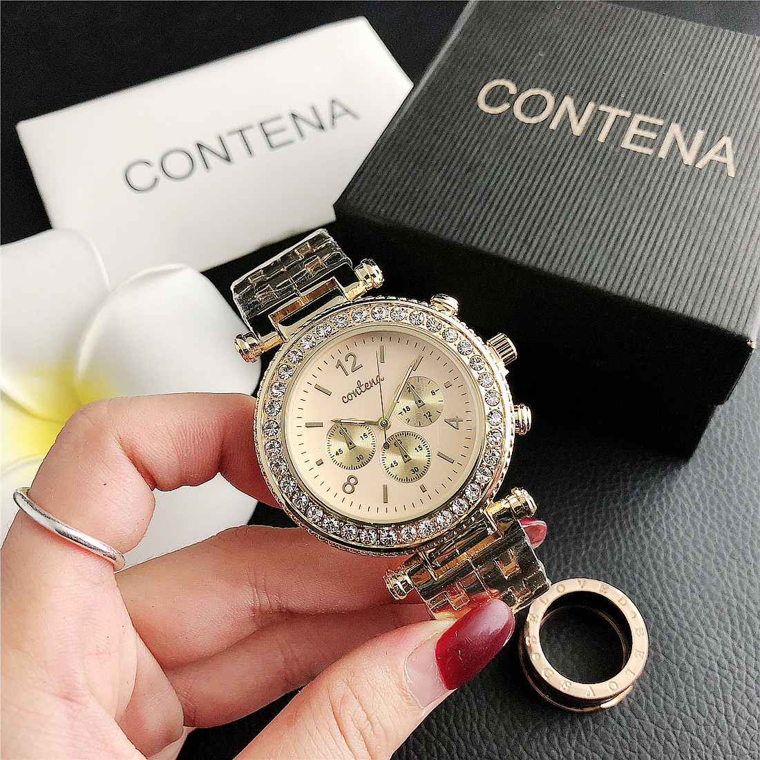 Summer New Three Eye Alloy Watch Band Drill Ring_voghion.com