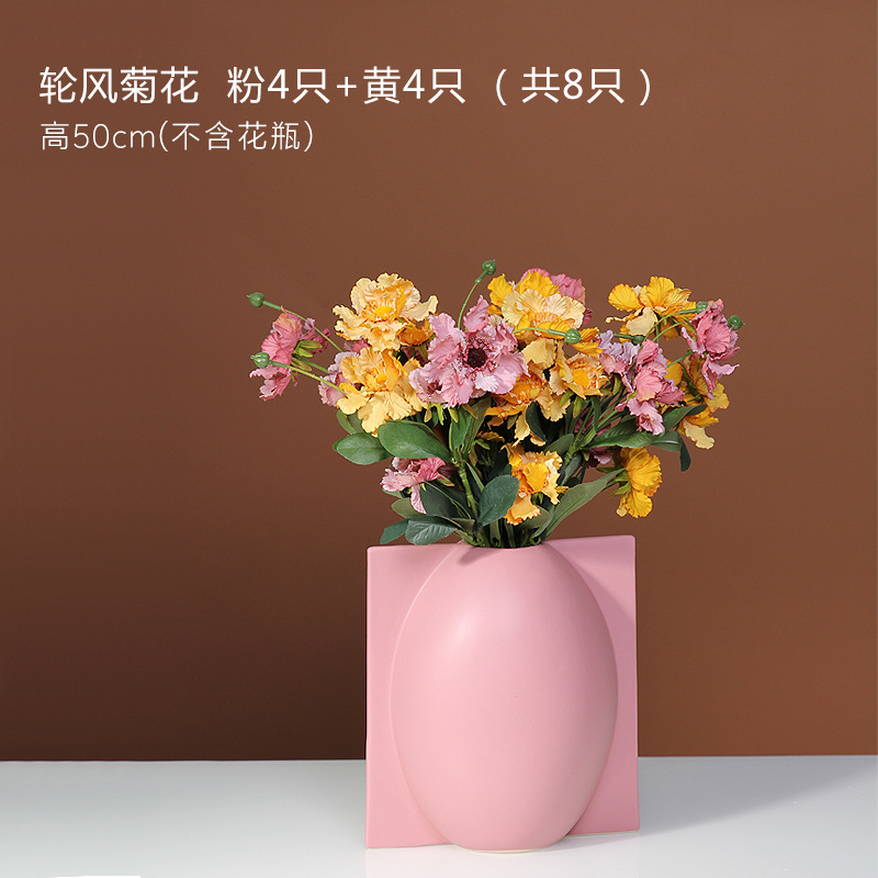 Nordic simple forma del molde florero de cerámica decoración color creativo artesanías diseñador decoración suave